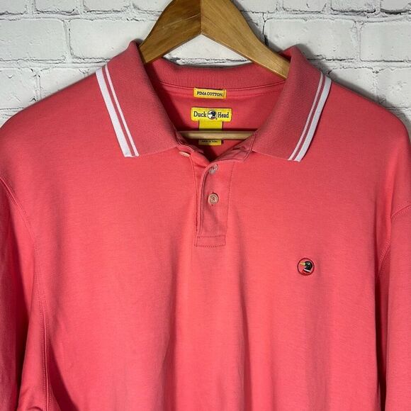 Duck Head Mens Pink Pima Cotton Polo shirt size L Large - Picture 2 of 7